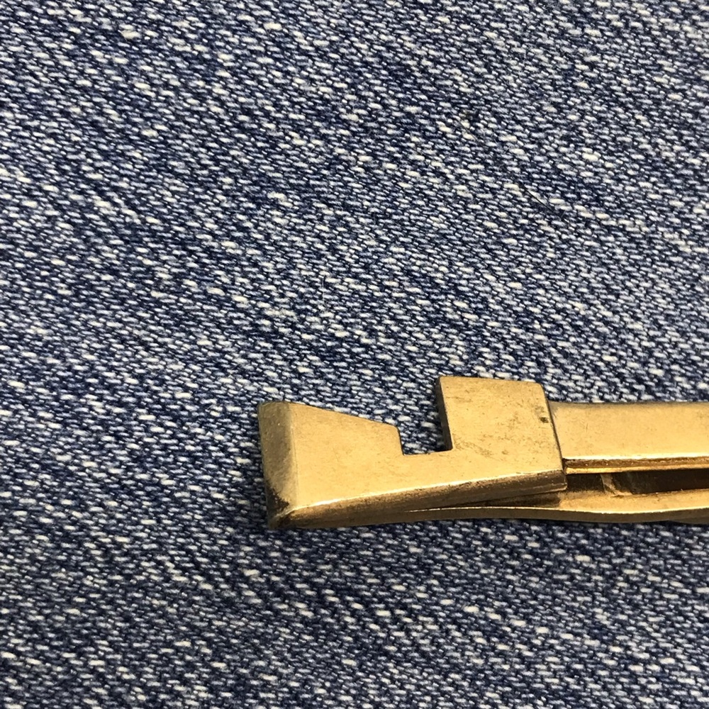 Swank Tie Clip Bar Initial J Letter Art Deco Monogram Gold Vintage Mens Jewelry - Picture 2 of 5